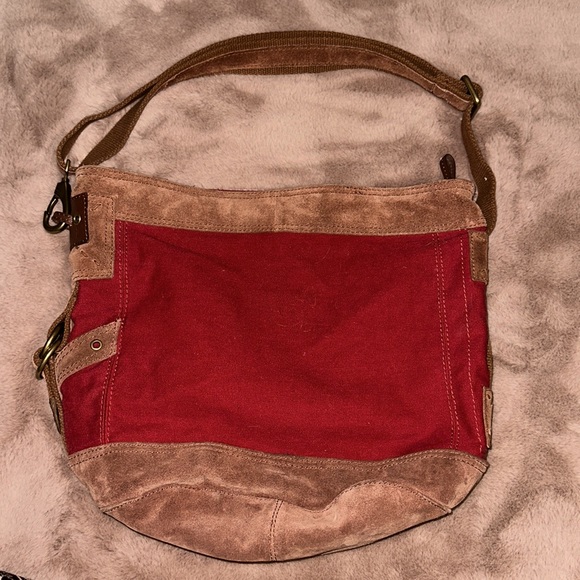 Lucky Brand Bags Lucky Large Ref Canvas And Brown Suede Hobo Bucket Purse Poshmark